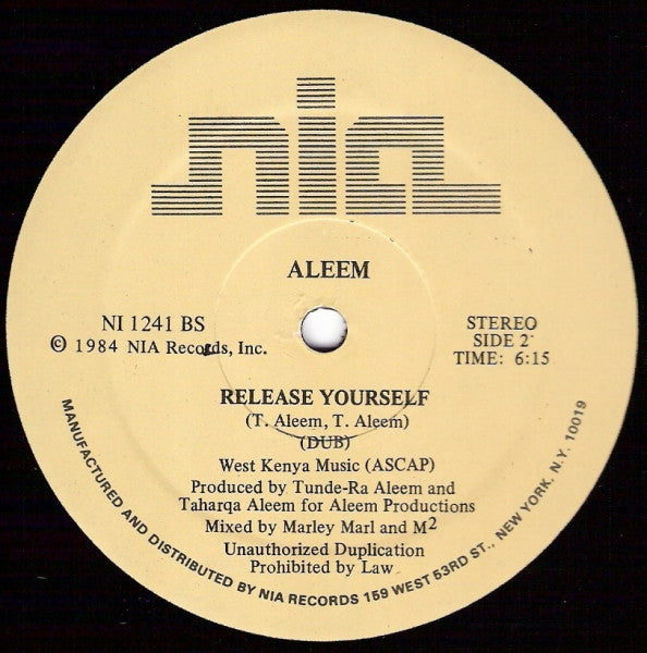 Aleem : Release Yourself (12")
