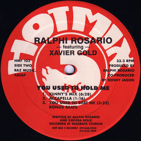 Ralphi Rosario Featuring Xaviera Gold : You Used To Hold Me (12")