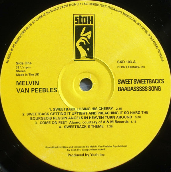 Melvin Van Peebles : Sweet Sweetback's Baadasssss Song (An Opera) (LP, Album, RE)