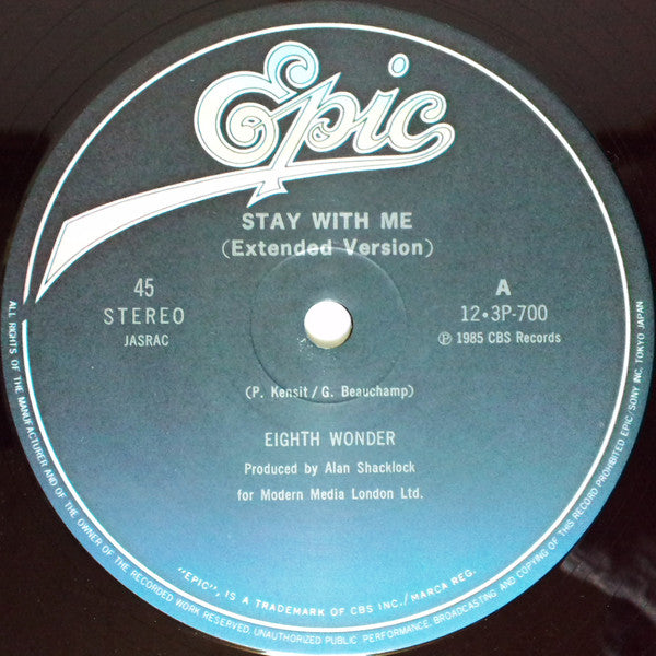 Eighth Wonder = Eighth Wonder : Stay With Me (Extended Version) = ステイ・ウィズ・ミー (エクステンディッド・ヴァージョン) (12", Single)