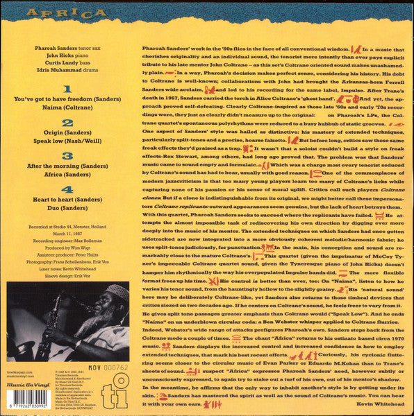 Pharoah Sanders / John Hicks / Curtis Lundy / Idris Muhammad : Africa (2xLP, Album, Ltd, Num, RE, Ora)