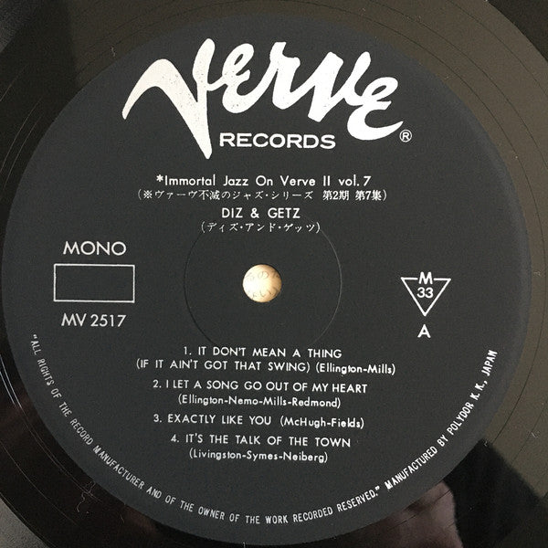 Diz* And Getz* : Diz And Getz (LP, Album, Mono, RE)