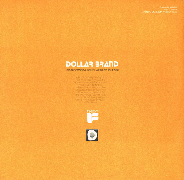 Dollar Brand : Anatomy Of A South African Village (LP, Album, RE, Gat)