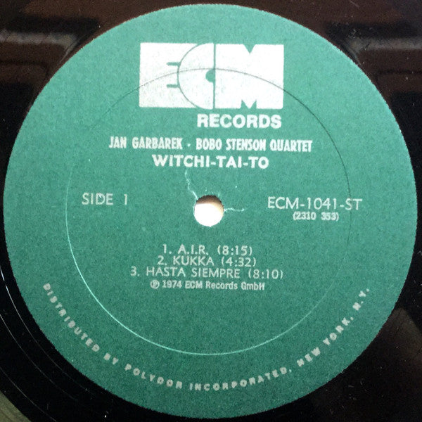 Jan Garbarek - Bobo Stenson Quartet : Witchi-Tai-To (LP, Album)