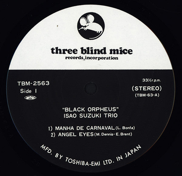 Isao Suzuki Trio Featuring Tsuyoshi Yamamoto : Black Orpheus (LP, Album, RE)