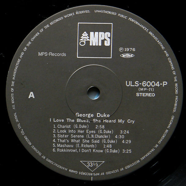 George Duke : I Love The Blues, She Heard My Cry (LP, Album, RE)