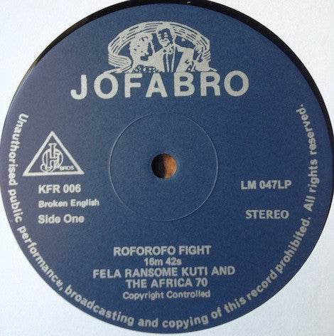 Fela Kuti : Roforofo Fight (LP, Album, RE)