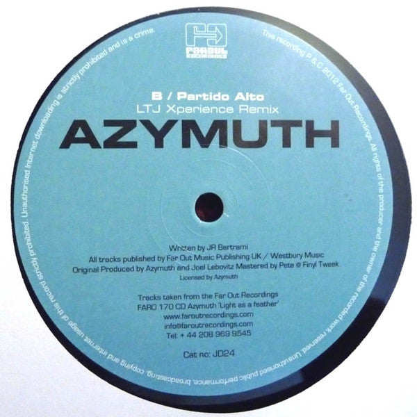 Azymuth : Avenida Das Mangueiras (SS Translation By Theo Parrish) (12")