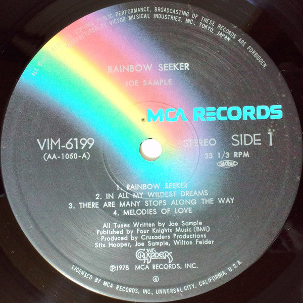 Joe Sample : Rainbow Seeker (LP, Album, RE)