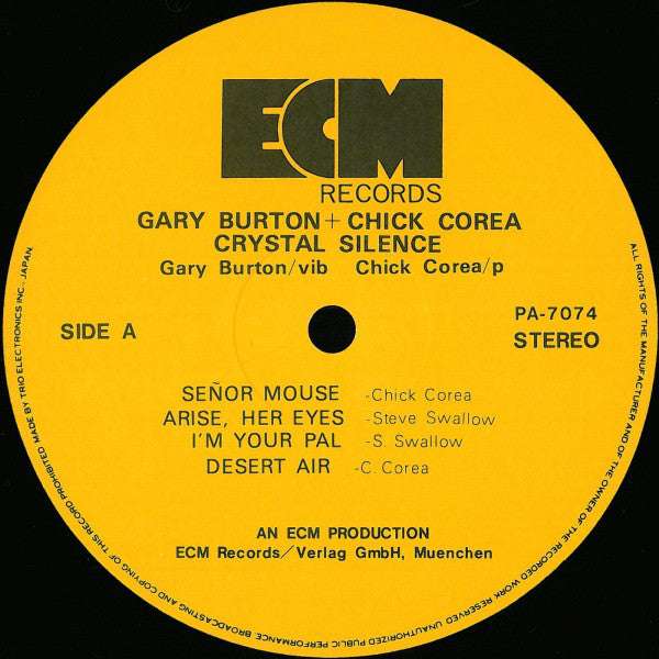 Gary Burton / Chick Corea : Crystal Silence (LP, Album)