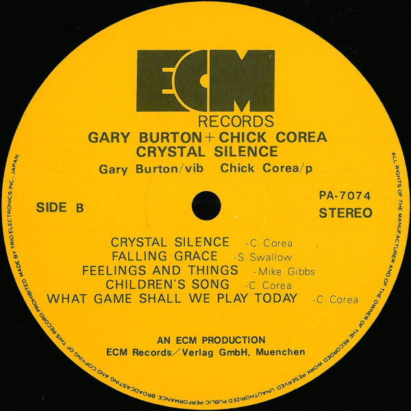 Gary Burton / Chick Corea : Crystal Silence (LP, Album)