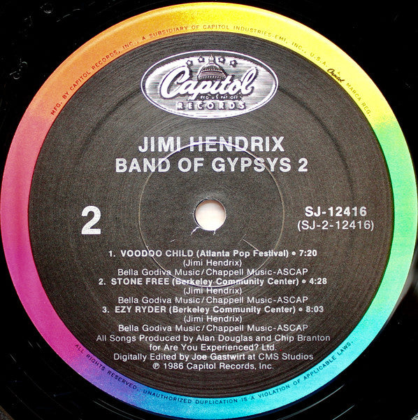 Jimi Hendrix : Band Of Gypsys 2 (LP, Album, Rai)