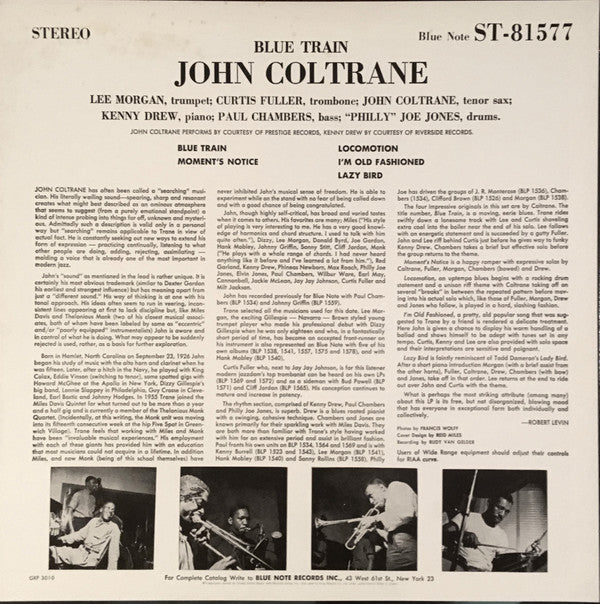 John Coltrane : Blue Train (LP, Album, Ltd, RE)