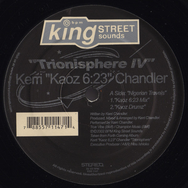 Kerri Chandler : Trionisphere IV (12")