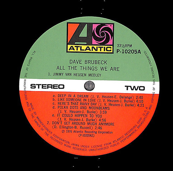 Dave Brubeck : All The Things We Are (LP, Album)