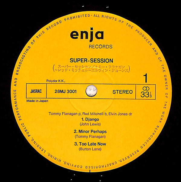 Tommy Flanagan, Red Mitchell, Elvin Jones : Super-Session (LP, Album)