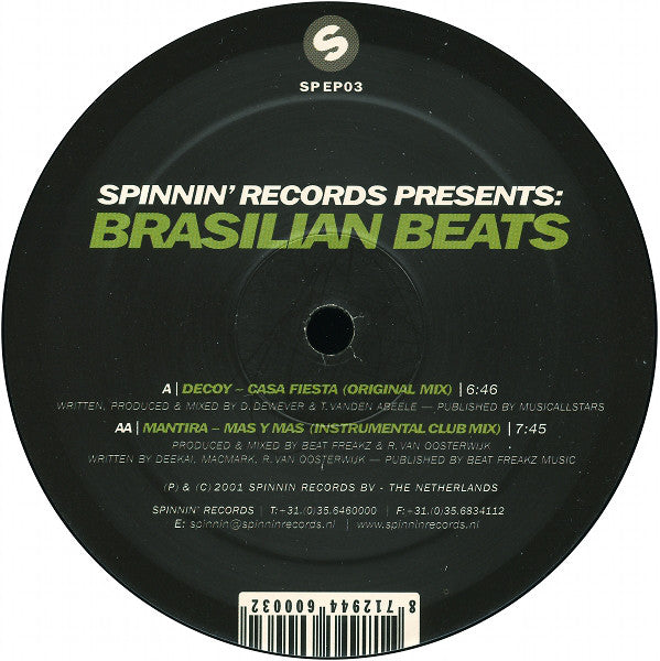 Decoy & Mantira : Brasilian Beats (12", EP)