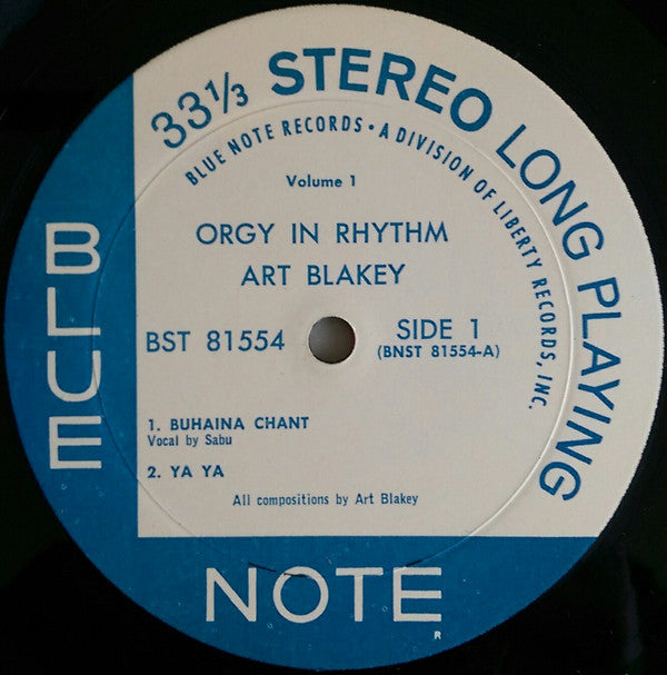 Art Blakey : Orgy In Rhythm - Volume One (LP, Album, RE)