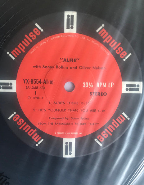Sonny Rollins : Original Music From The Score "Alfie" (LP, RE)