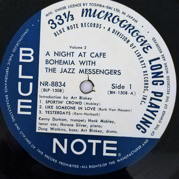 Art Blakey & The Jazz Messengers : At The Cafe Bohemia Volume 2 (LP, Album, Mono, RE)