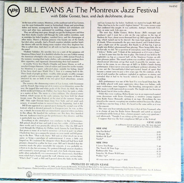 Bill Evans : At The Montreux Jazz Festival (LP, Album)