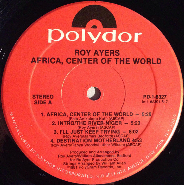 Roy Ayers : Africa, Center Of The World (LP, Album, Hau)