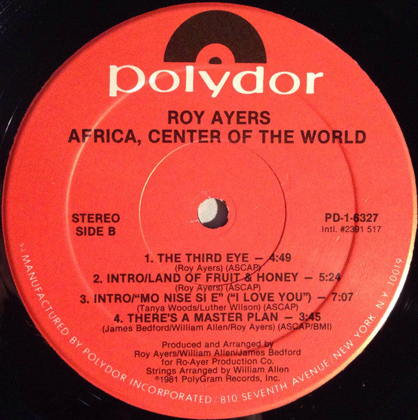 Roy Ayers : Africa, Center Of The World (LP, Album, Hau)