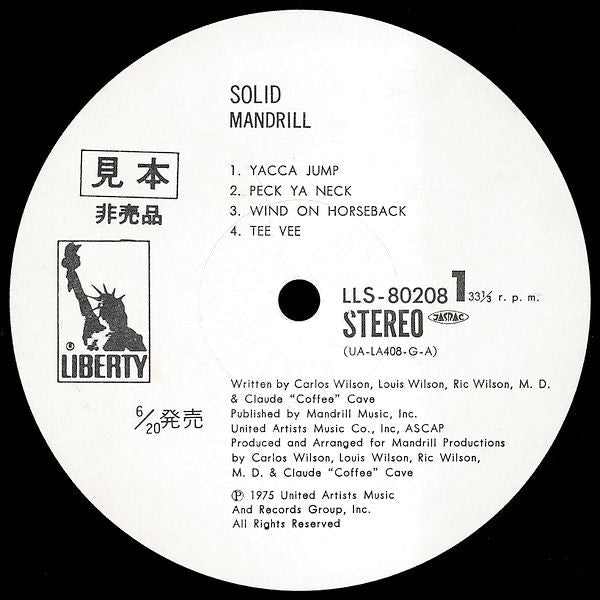 Mandrill : Solid (LP, Album, Promo)