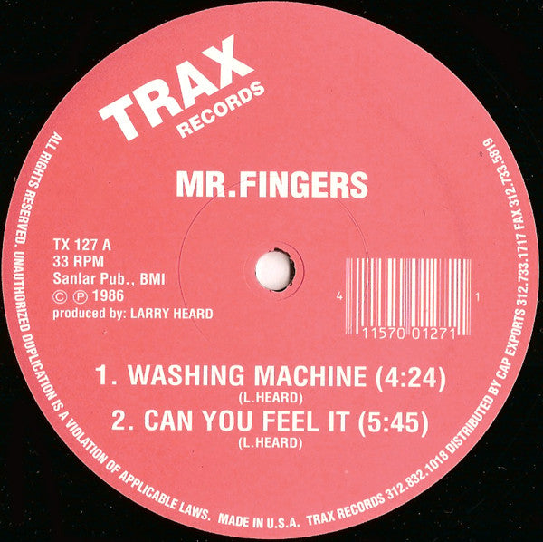 Mr. Fingers : Washing Machine (12", RE, Bar)