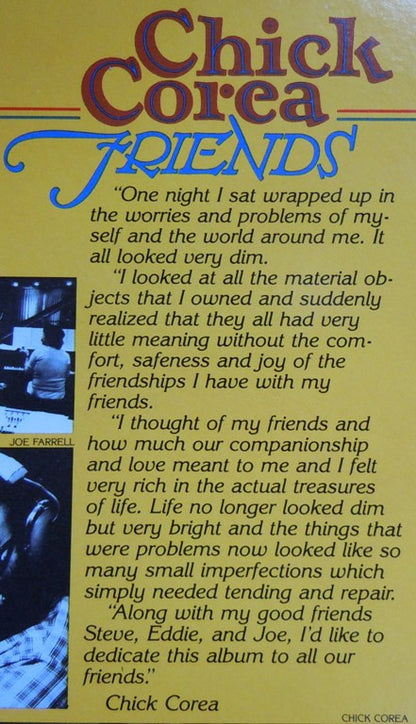 Chick Corea : Friends (LP, Album, PRC)