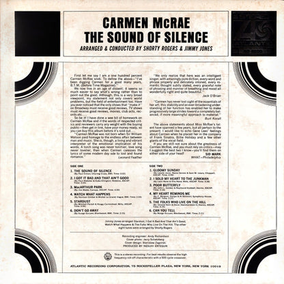 Carmen McRae : The Sound Of Silence (LP, Album, RE)
