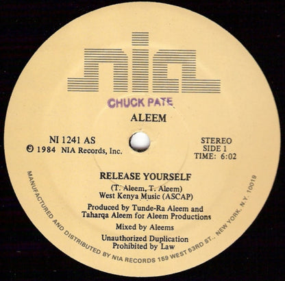 Aleem : Release Yourself (12")