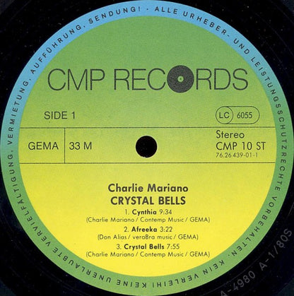 Charlie Mariano : Crystal Bells (LP, Album)