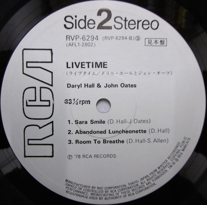 Daryl Hall & John Oates : Livetime (LP, Album, Promo)