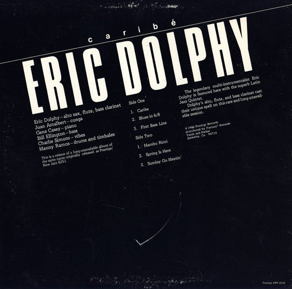 Eric Dolphy With Latin Jazz Quintet : Caribé (LP, Album, RE, SXT)