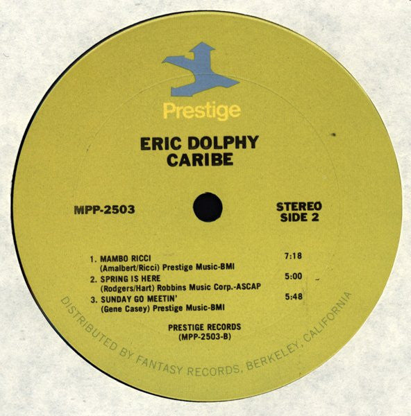 Eric Dolphy With Latin Jazz Quintet : Caribé (LP, Album, RE, SXT)