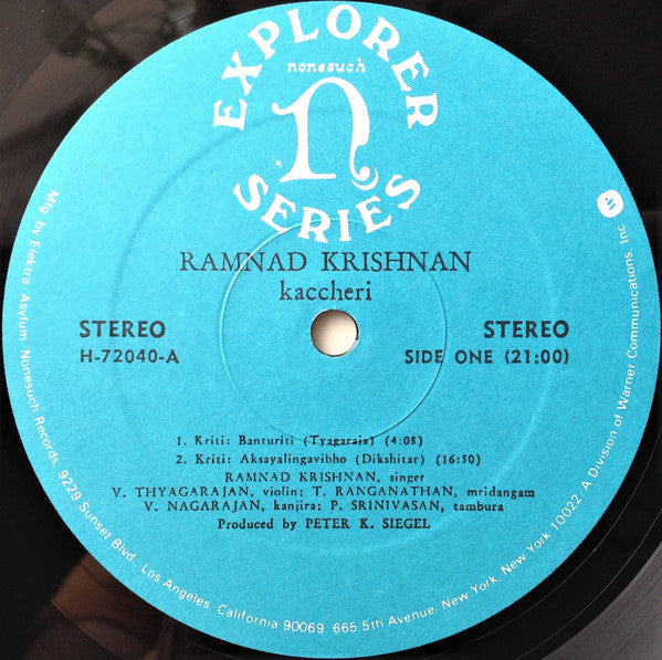 Ramnad Krishnan = ラムナッド・クリシュナン* : Kaccheri (A Concert Of South Indian Classical Music) = インドの音楽の名演奏家たちVol.2 (LP, Album)