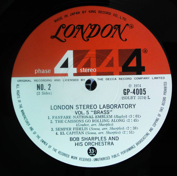 Bob Sharples : London Stereo Laboratory, Vol.5 - Brass (LP, Comp)