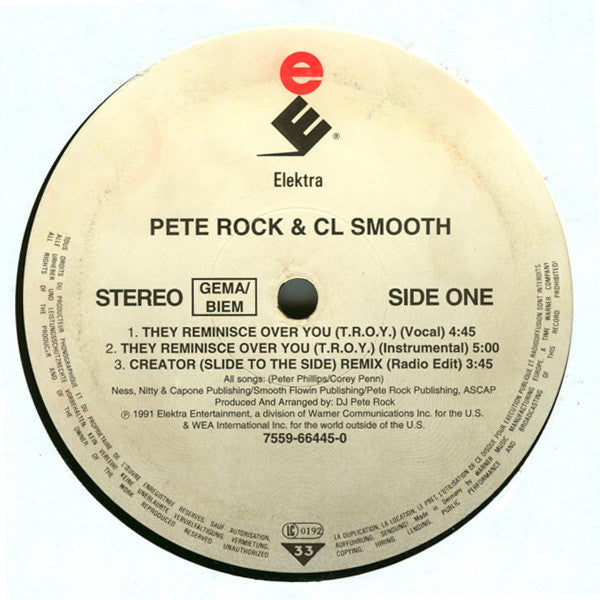 Pete Rock & C.L. Smooth : They Reminisce Over You (T.R.O.Y.) (12")