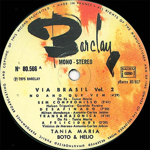 Tania Maria : Via Brasil Vol. 2 (LP, Album, RE)
