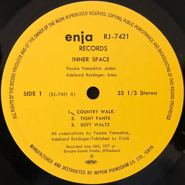 Yosuke Yamashita / Adelhard Roidinger : Inner Space (LP, Album, RE)