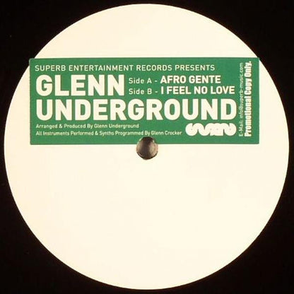 Glenn Underground : Afro Gente / I Feel No Love (12", Promo, W/Lbl, Sti)