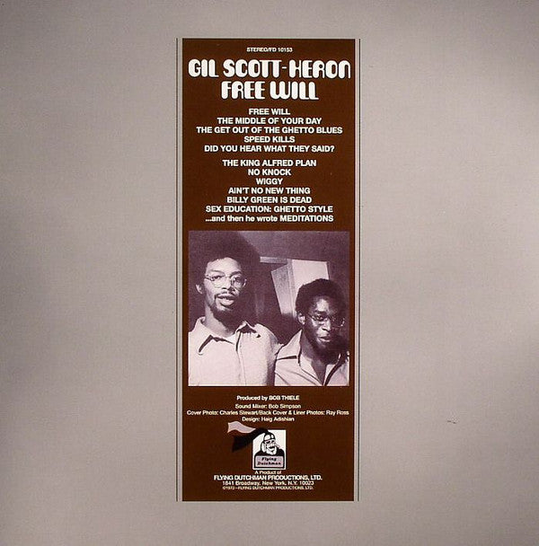 Gil Scott-Heron : Free Will (LP, Album, RE)