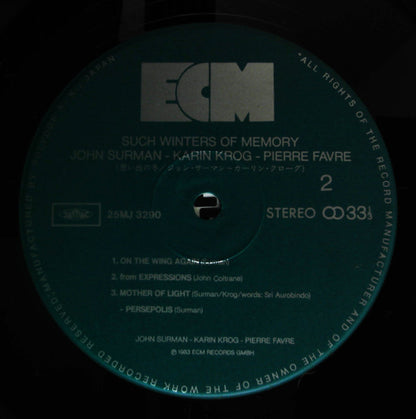 John Surman, Karin Krog, Pierre Favre : Such Winters Of Memory (LP, Album)