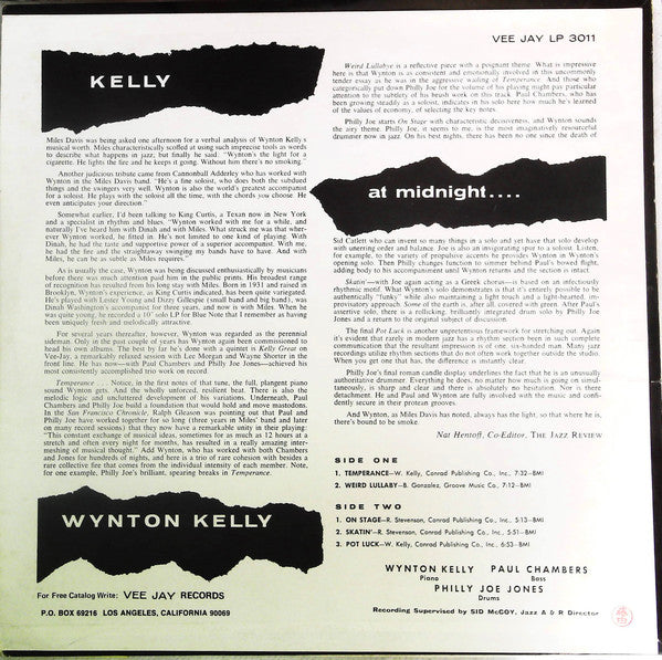 Wynton Kelly : Kelly At Midnite (LP, Album, RE)