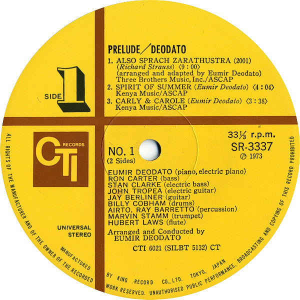 Eumir Deodato : Prelude (LP, Album, Gat)