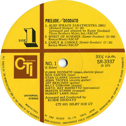 Eumir Deodato : Prelude (LP, Album, Gat)