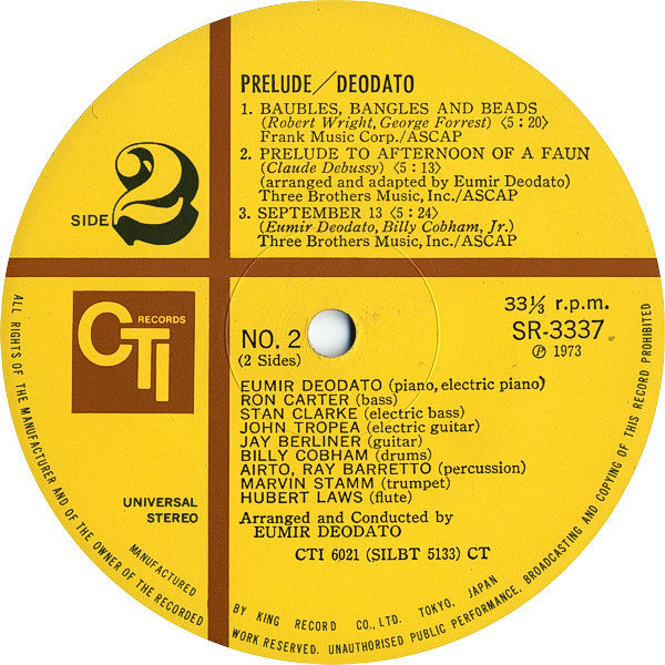 Eumir Deodato : Prelude (LP, Album, Gat)