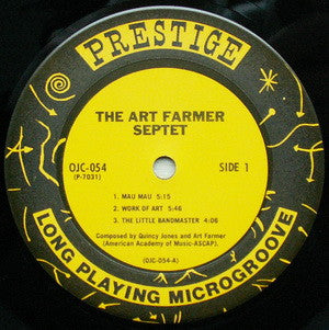 The Art Farmer Septet : The Art Farmer Septet (Plays The Arrangements Of Gigi Gryce And Quincy Jones) (LP, Comp, RE)