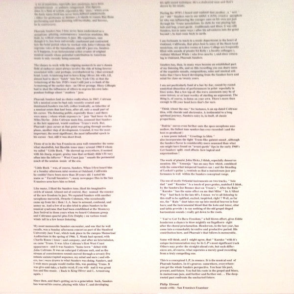 Pharoah Sanders : Journey To The One (2xLP, Album, RE)